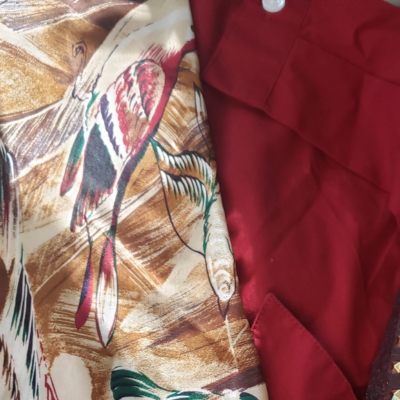 Large Handpainted Japanese Silk Watercolor Scarf Vintage ACUTE Bird Scarf - Picture 13 of 16